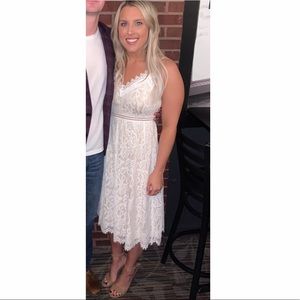Altar’d State White Lace Midi Dress- Size Medium